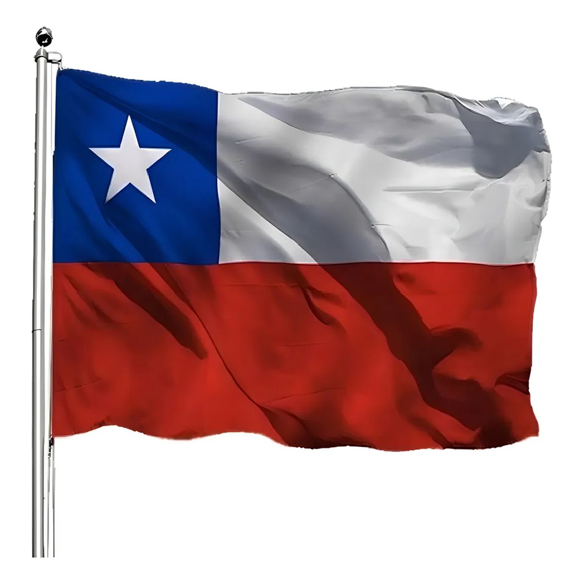 GENERICO - Bandera Chilena 140x210 Cm Tela Bordada Reforzada