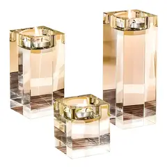 GENERICO - Set 3 candelabros cristal blanco