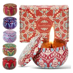 GENERICO - Vela aromática con pétalos pack 6 unidades