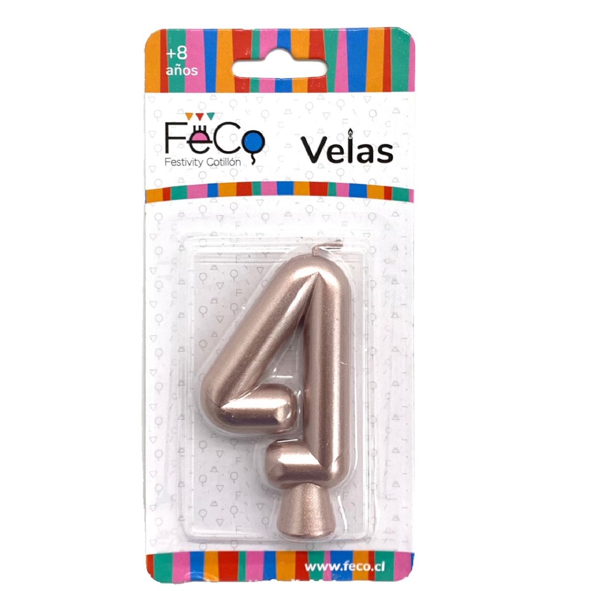 GENERICO - VELA NUMERAL ROSE GOLD 4 X1 UNI