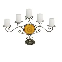 GENERICO - Candelabro metal 5 brazos cobre