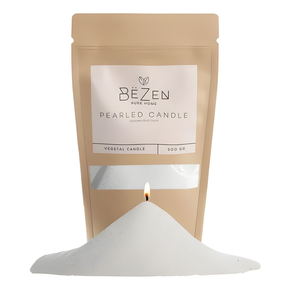 GENERICO - Vela arena perlada 500 g con mechas blanco