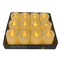 GENERICO - Pack 12 velas LED luz cálida 7 cm