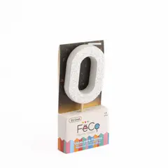 GENERICO - VELA NUMERAL HOLO SILVER 0