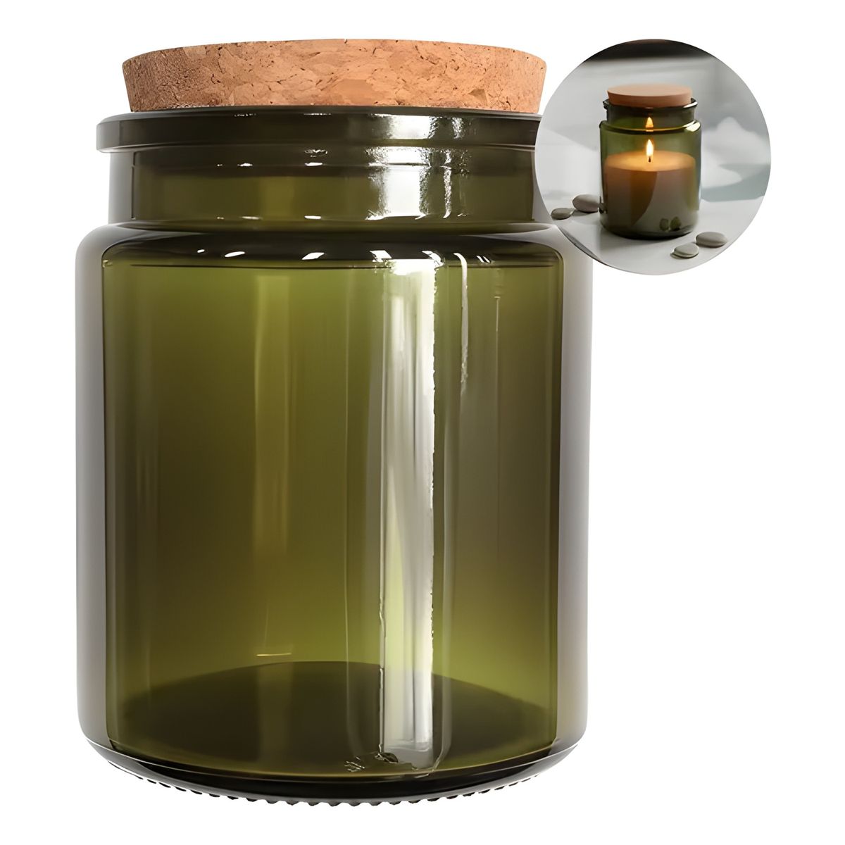 GENERICO - 12 frascos porta vela vidrio corcho 200 ml