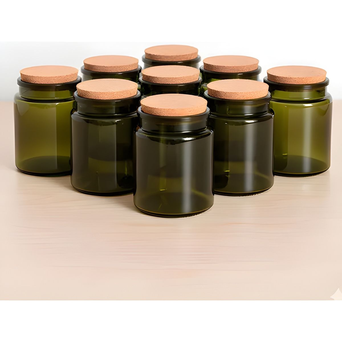 GENERICO - 12 frascos porta vela vidrio corcho 200 ml