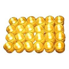 GENERICO - Pack 24 velas LED efecto llama gris