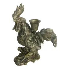 GENERICO - Candelabro gallo retro en poliresina cobre