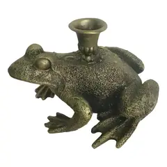GENERICO - Candelabro sapo retro poliresina verde cobre