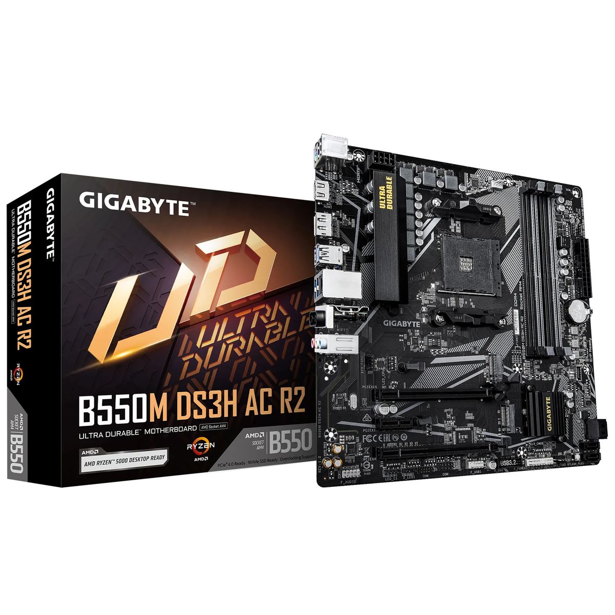 GIGABYTE - Mb Sam4 amd - Gigabyte B550m Ds3h Ac R2 - 4x Ddr4