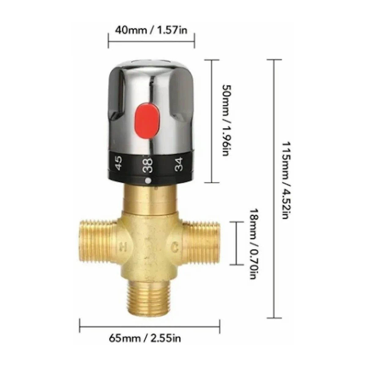 GENERICO - Válvula Mezcladora Termostática Ajustable 3baño Latón Agua BELUG