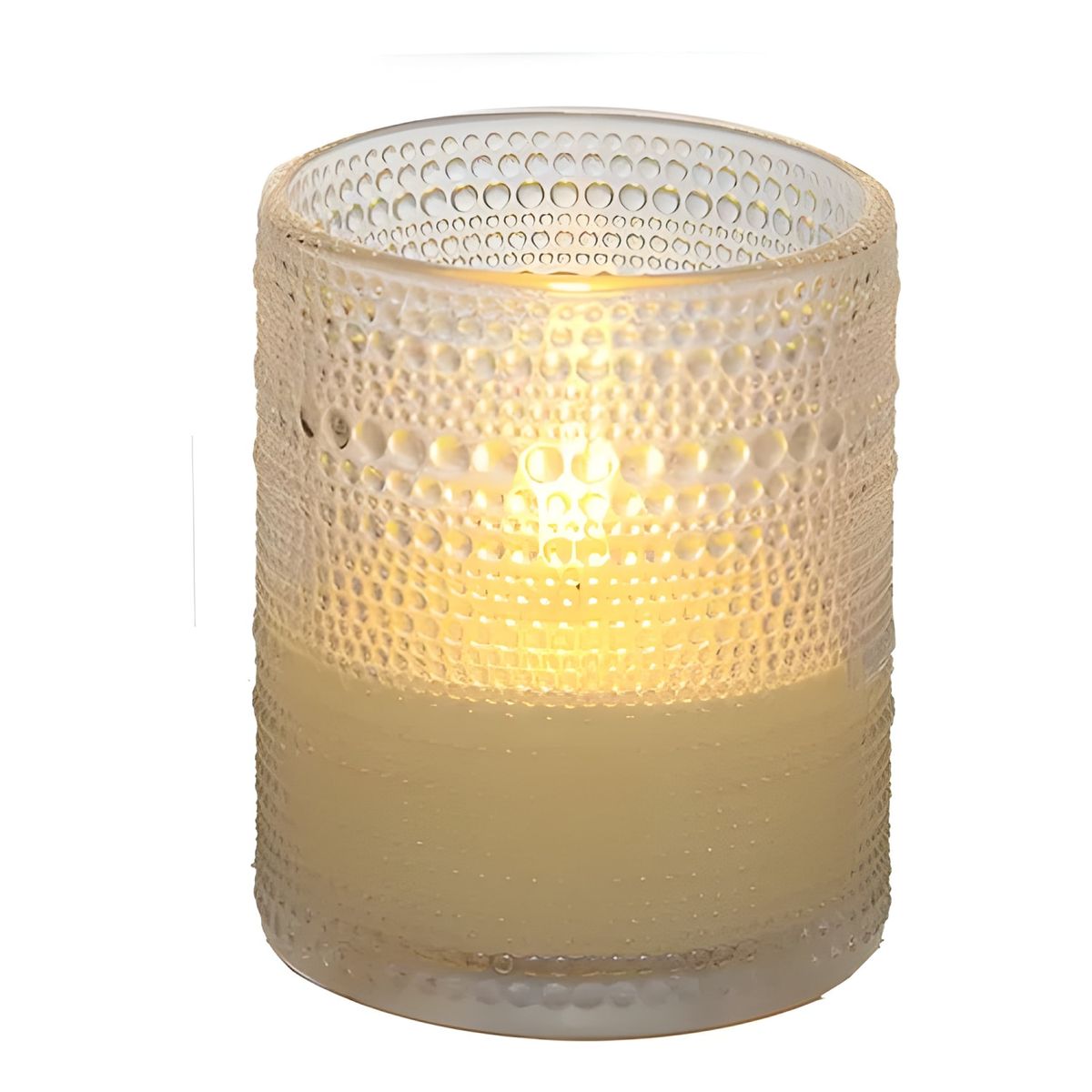 GENERICO - Fanal vidrio con vela LED blanco