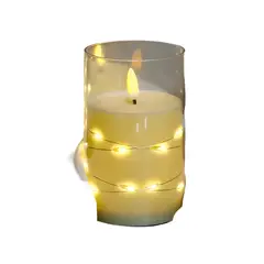 GENERICO - Pack 6 velas led 10 cm luz cálida transparente