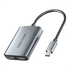 VENTION - Adaptador Usb-c Dual Hdmi Mst 4k 60hz Expande Doble Monitor Gris