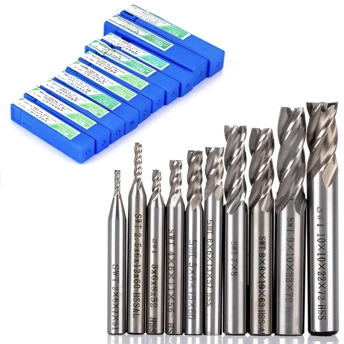 GENERICO - 10 Broca Fresa Flauta Cnc Hss Cortador Perforacion Molino