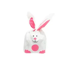 GENERICO - BOLSA CONEJO GRANDE ROSADO 20X33 CM X12 UNI