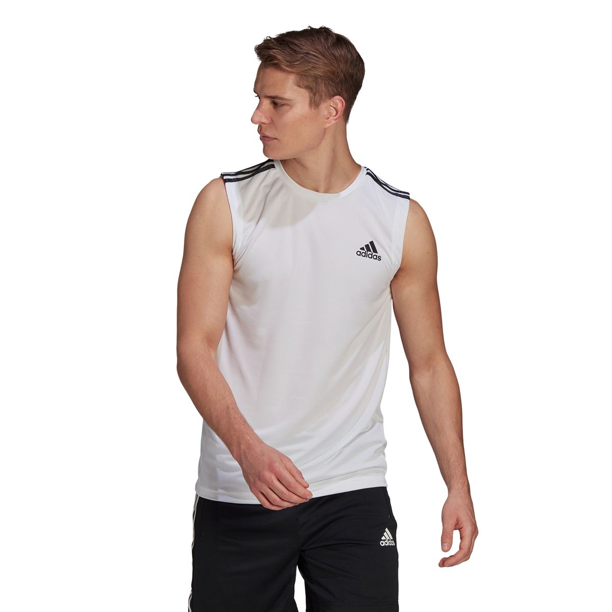 ADIDAS - Adidas Polera Sin Mangas 3 Stripes Hombre