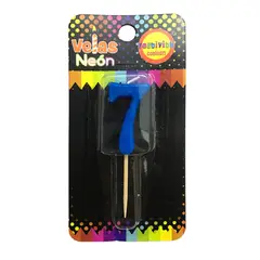 GENERICO - VELA NUMERAL STICK NEON N? 7 X1 UNI