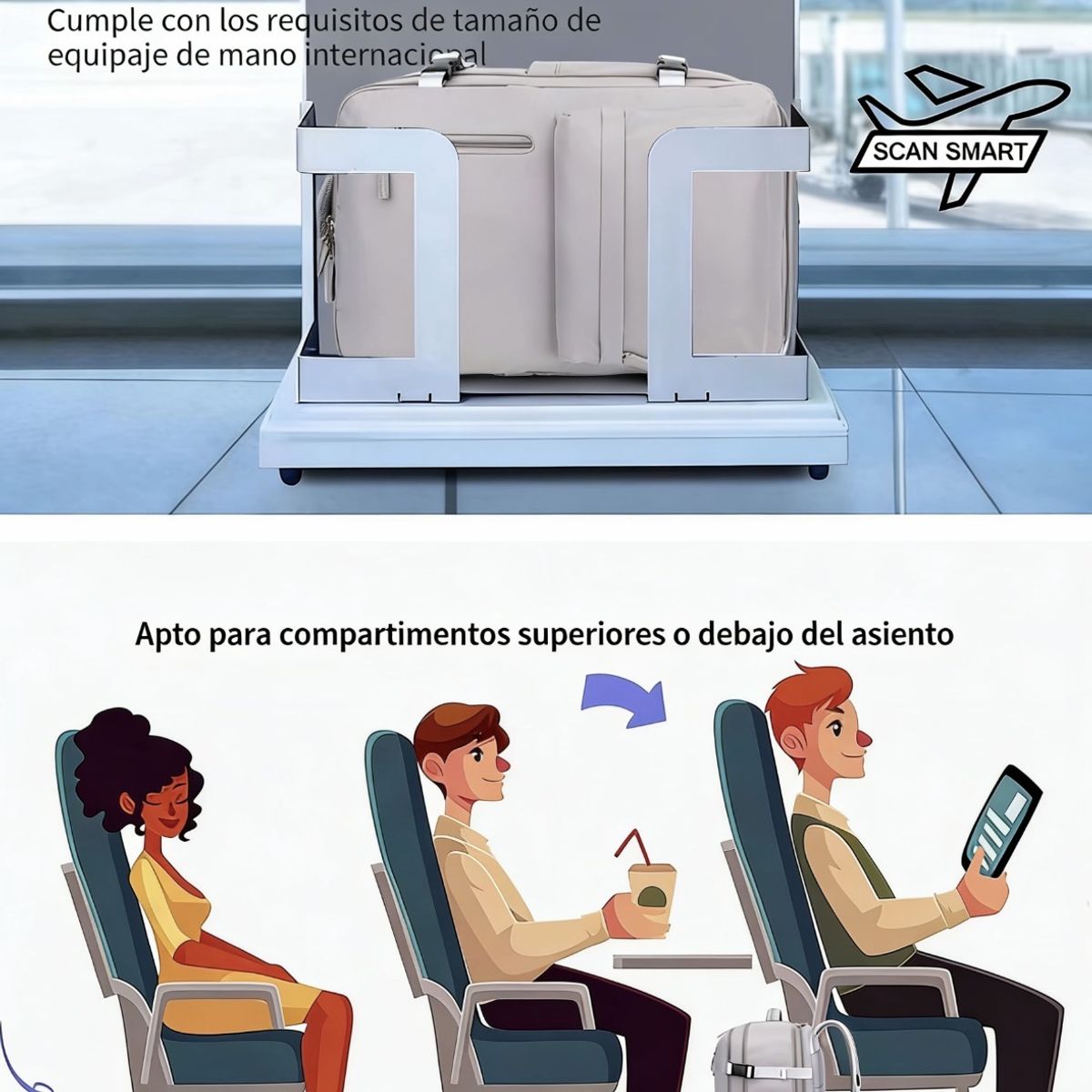 MOMO - Mochila De Viaje Avión Aprobado Gran Capacidad  Diseño De La Tela Lisa 30L