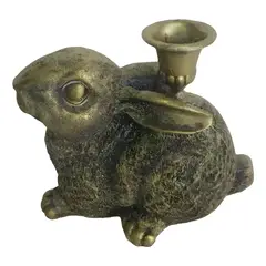 GENERICO - Candelabro conejo retro poliresina cobre