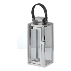 GENERICO - Farol con asa de cuero 25 cm