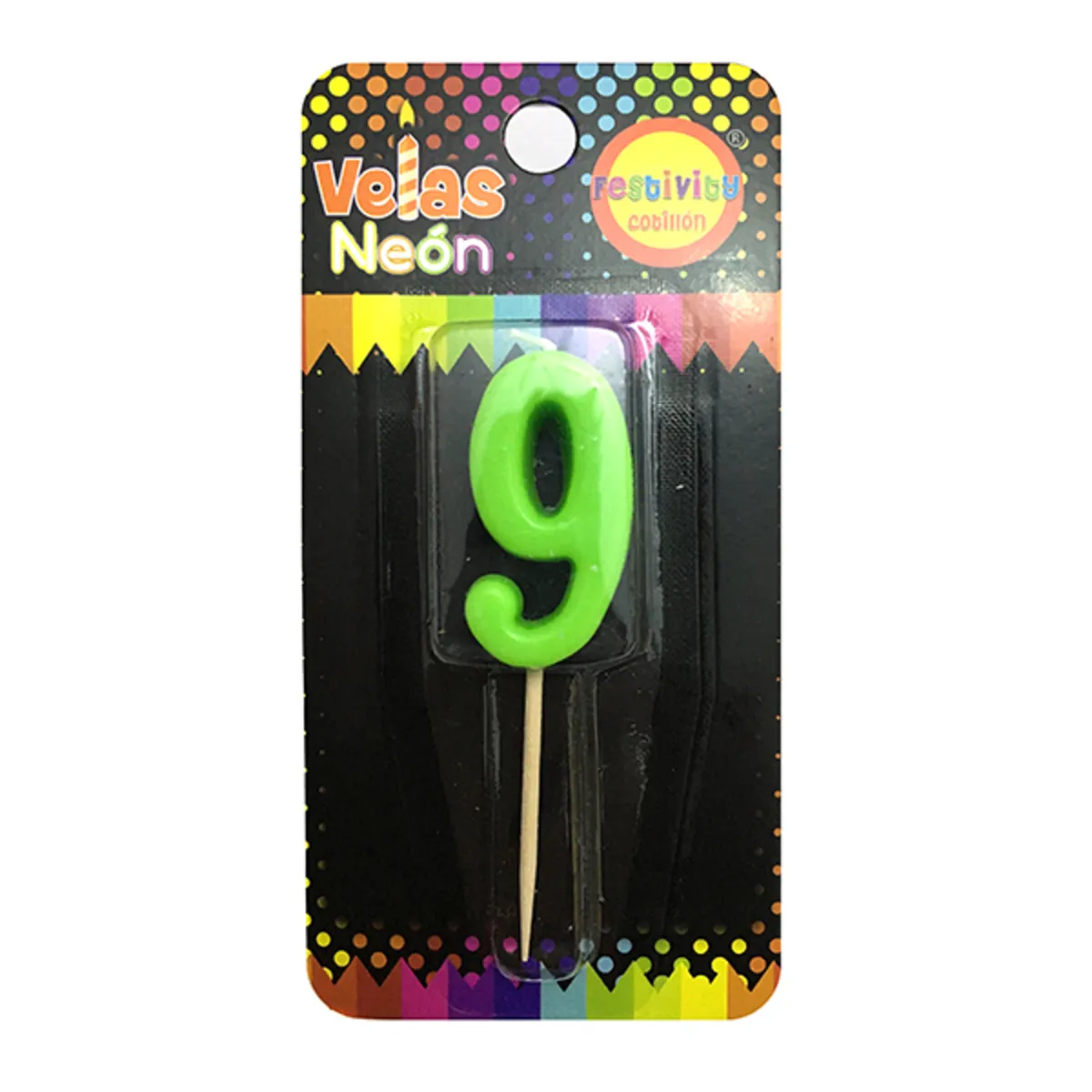 GENERICO - VELA NUMERAL STICK NEON N? 9 X1 UNI
