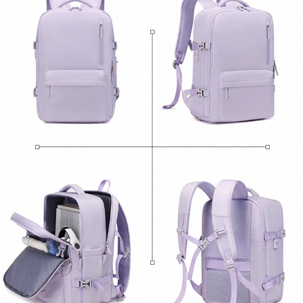 MOMO - Mochila De Viaje Avión Aprobado Gran Capacidad  Diseño De La Tela Lisa 30L