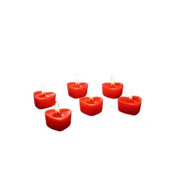 GENERICO - Pack 100 velas aromáticas corazón 4 cm frutilla rojo