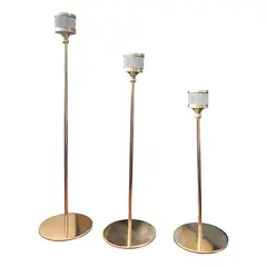 GENERICO - Pack 3 candelabros decorativos dorado