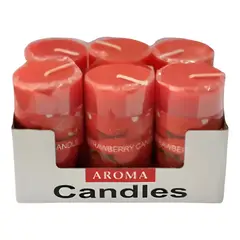 GENERICO - Pack 6 velas aromáticas 4x10 cm rojo