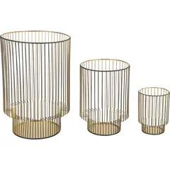 GENERICO - Portavela metal hurricane 12 cm dorado