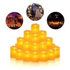 GENERICO - Pack 24 velas led halloween luz amarilla