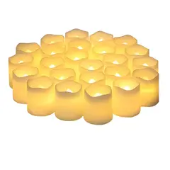 GENERICO - Pack 24 velas led efecto llama luz blanca