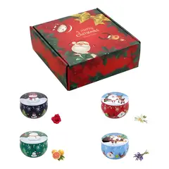 GENERICO - Vela aromática con pétalos set 4 piezas rosa