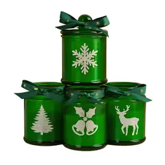 GENERICO - Vela aromática navideña set 4 piezas verde