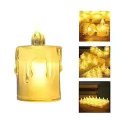 GENERICO - Pack 24 velas led con pilas luz amarilla