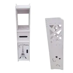 GENERICO - Mueble De Baño Organizador Paris Blanco Pvc Con Porta Papel Ahorra Espacio Moderno