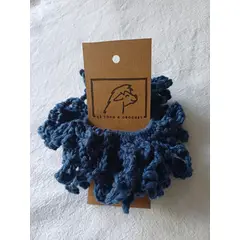 GENERICO - Scrunchie - Colet tejido a crochet para el cabello - azul