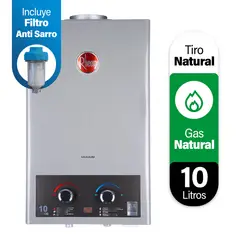 RHEEM - Calefont 10 litros Gas Natural Tiro Natural