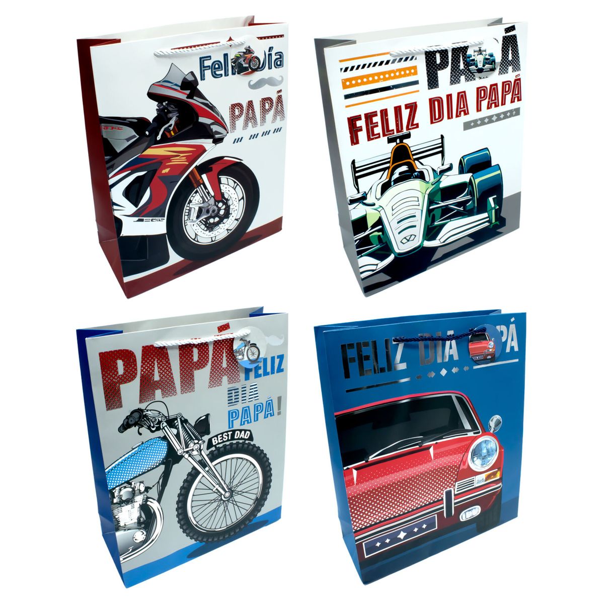 GENERICO - BOLSA DE REGALO FELIZ DIA PAPA 30X40 X12UNI