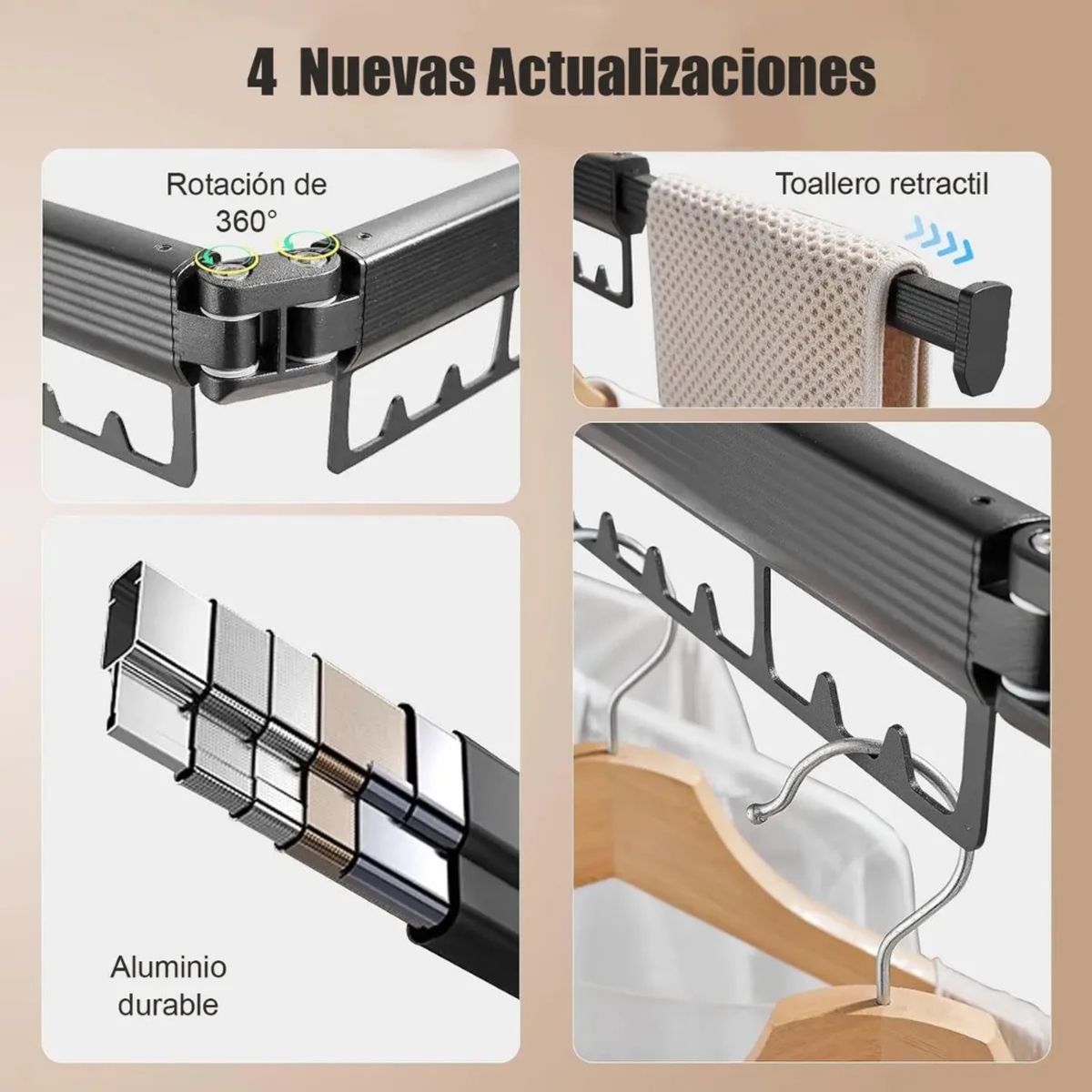 GENERICO - Tendedero Plegable Colgadores de Ropa Ajustable