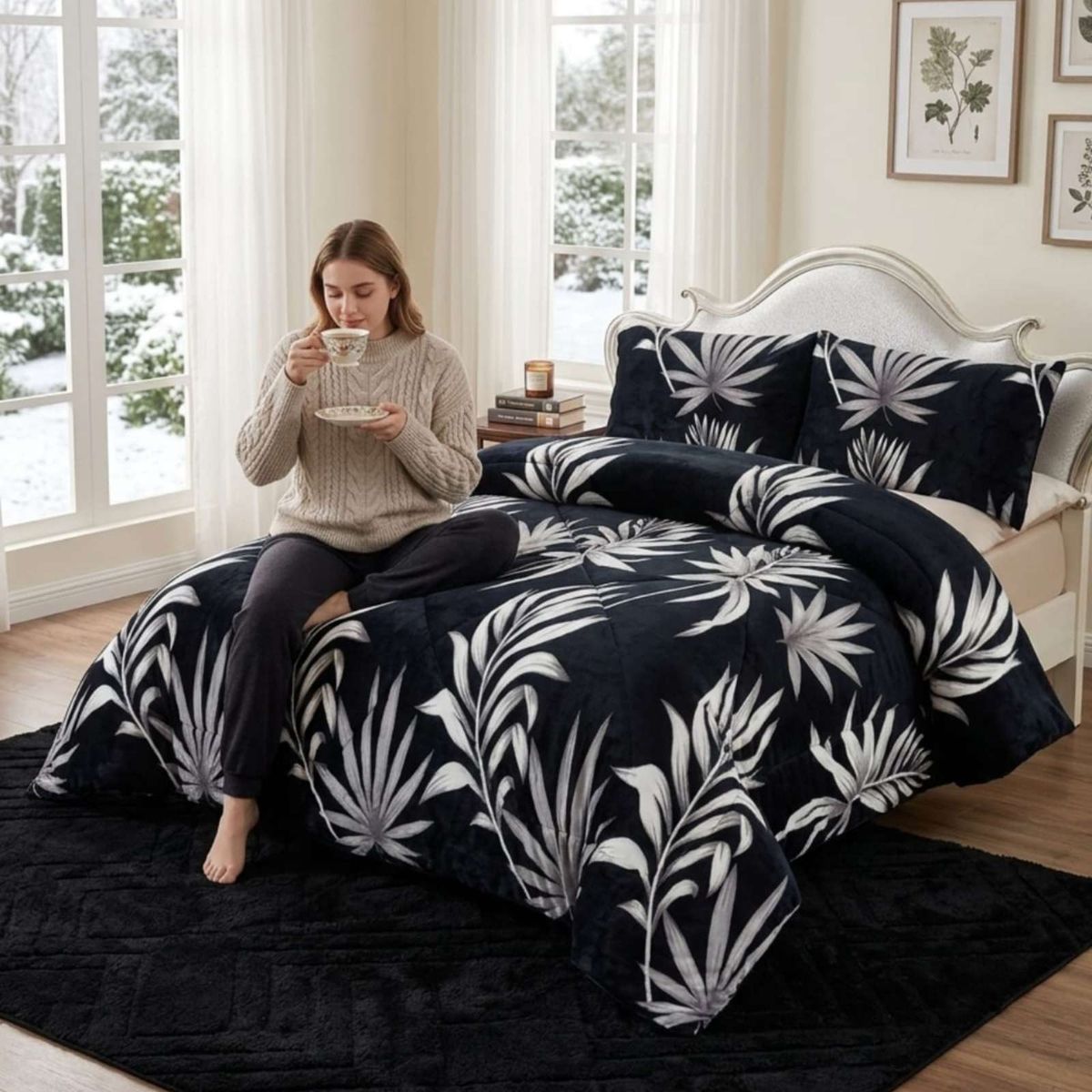 GENERICO - Cubrecama Plush 2 Plazas con Chiporro Térmico Extra Suave Invierno