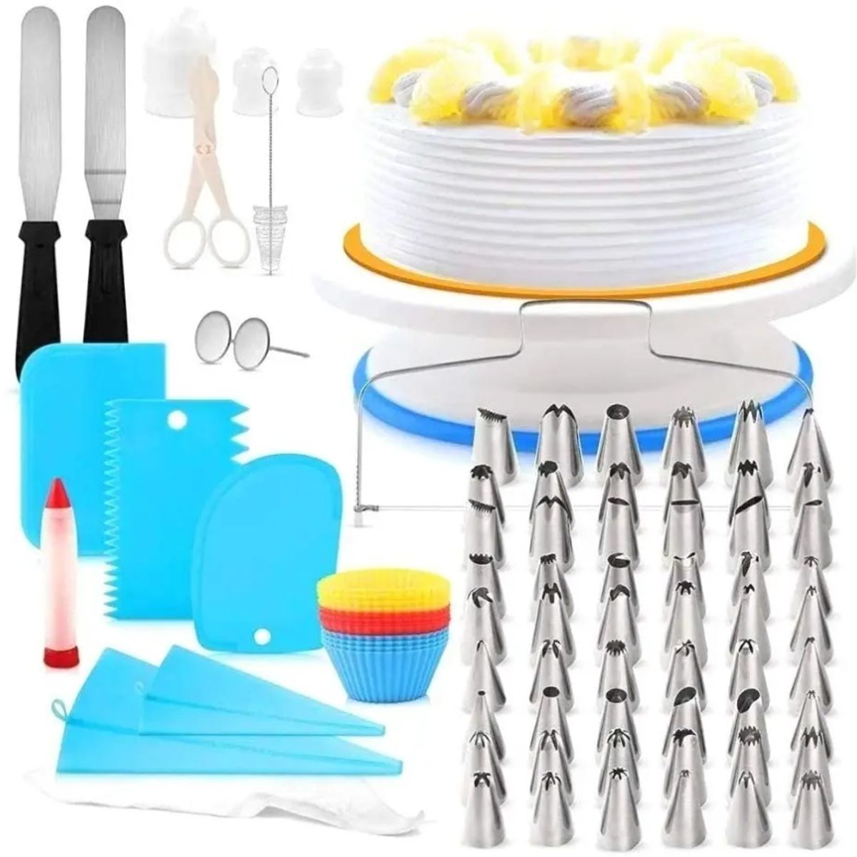 GENERICO - Kit Decoración para Repostería con Soporte Giratorio 106 piezas