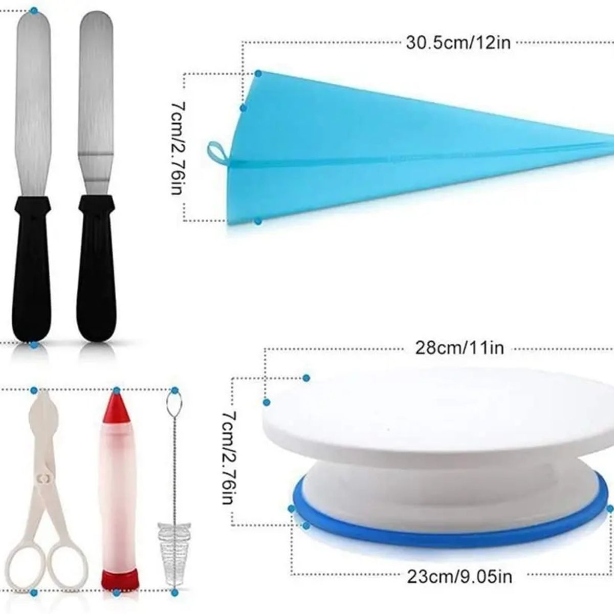 GENERICO - Kit Decoración para Repostería con Soporte Giratorio 106 piezas