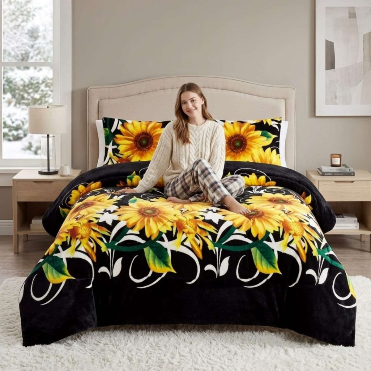 GENERICO - Cubrecama Plush 2 Plazas con Chiporro Térmico Extra Suave Invierno