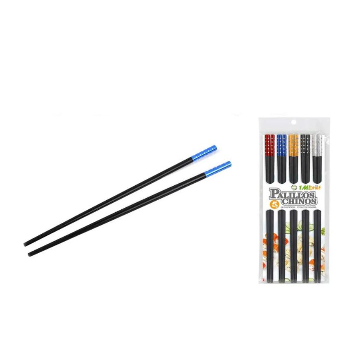 GENERICO - Set de 5 Pares de Palillos Chinos 24 cm