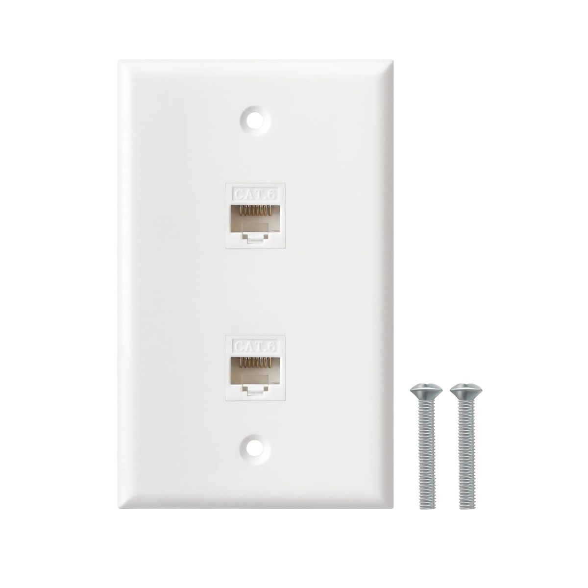 GENERICO - 2 Módulos Rj45 Cat6 De Red Jack Keystone Con Tapa Muro Doble