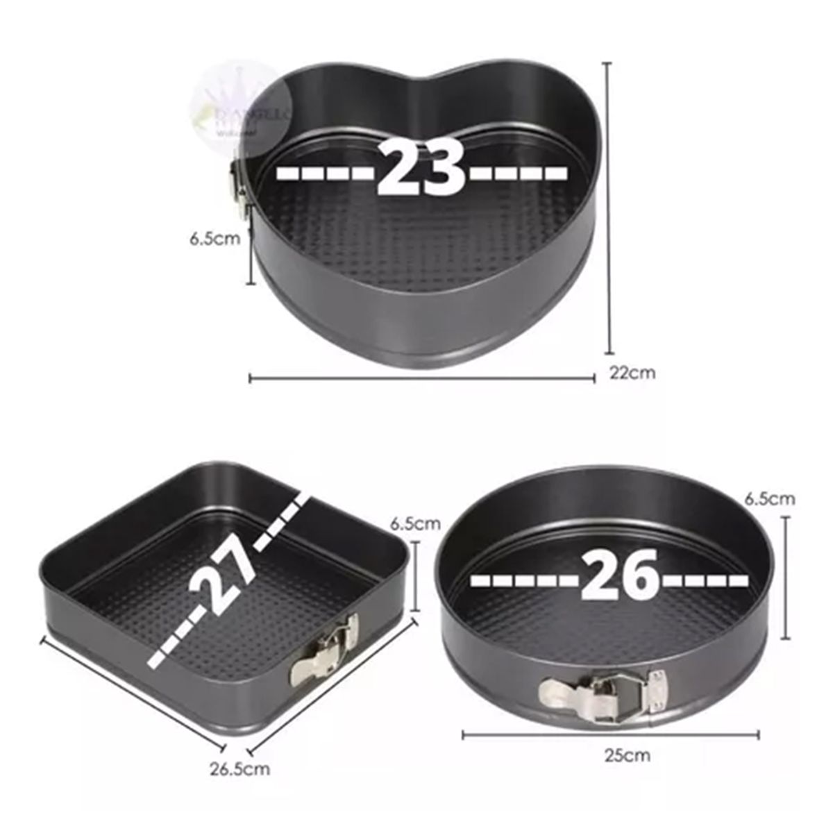 GENERICO - Set 3 Moldes Repostera Queque Tortas Antiadherente