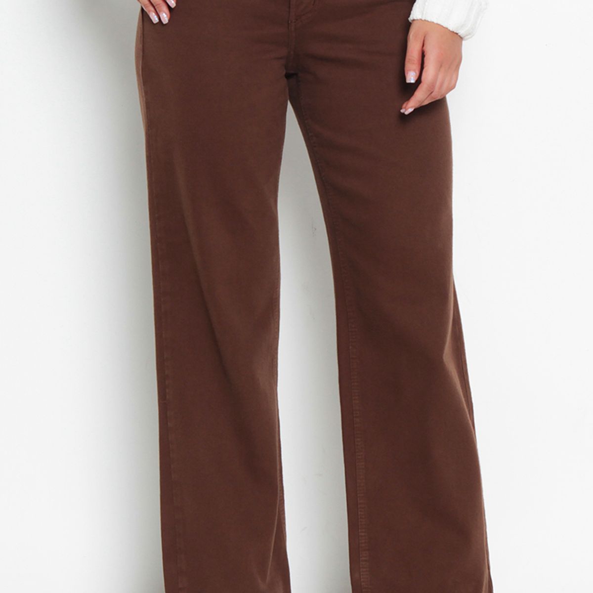 WADOS - JEANS MUJER RECTO TIRO ALTO  PRETINA BASICA UN BOTON