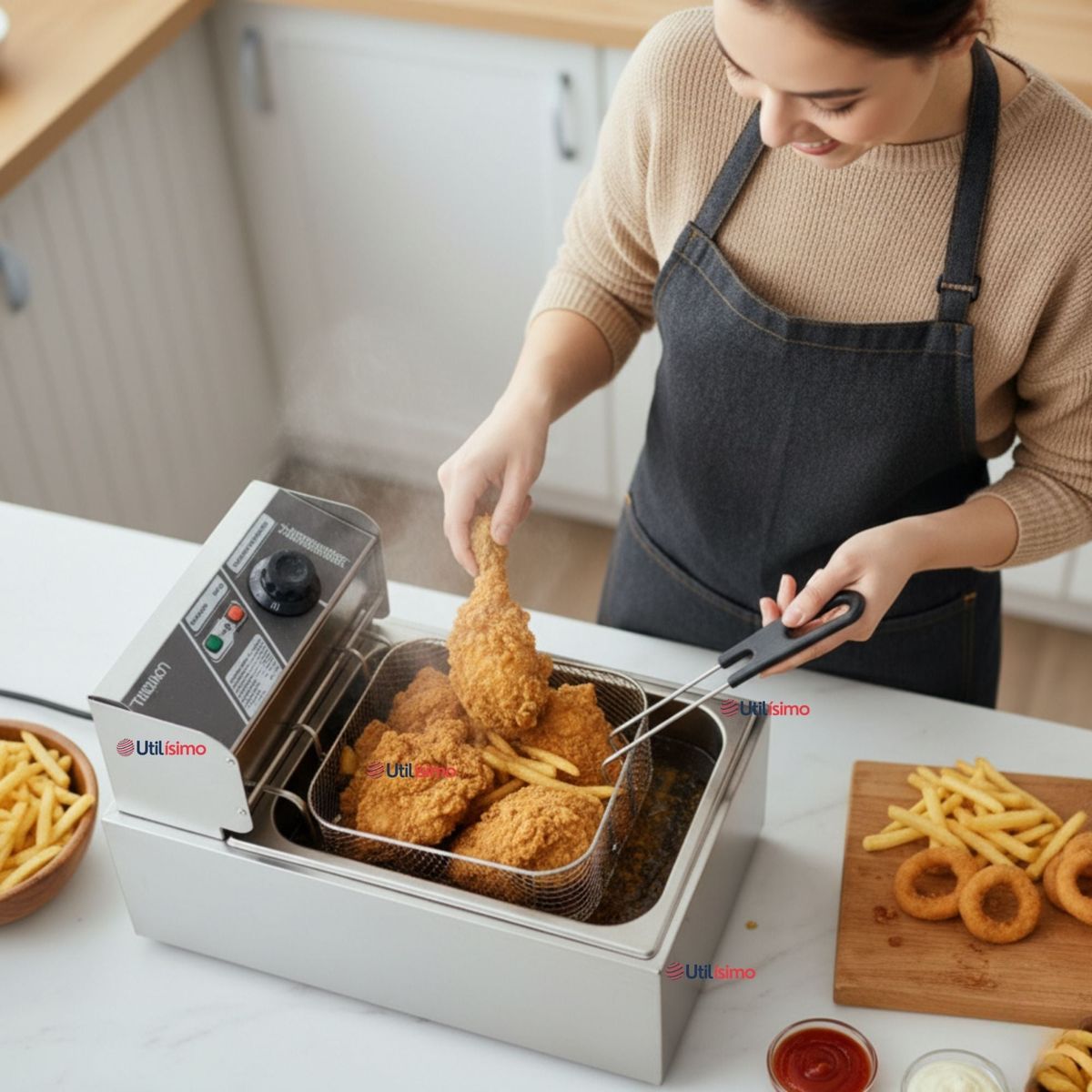 LINE - Freidora Aceite Eléctrica 5 Litros 2000W Acero Inoxidable